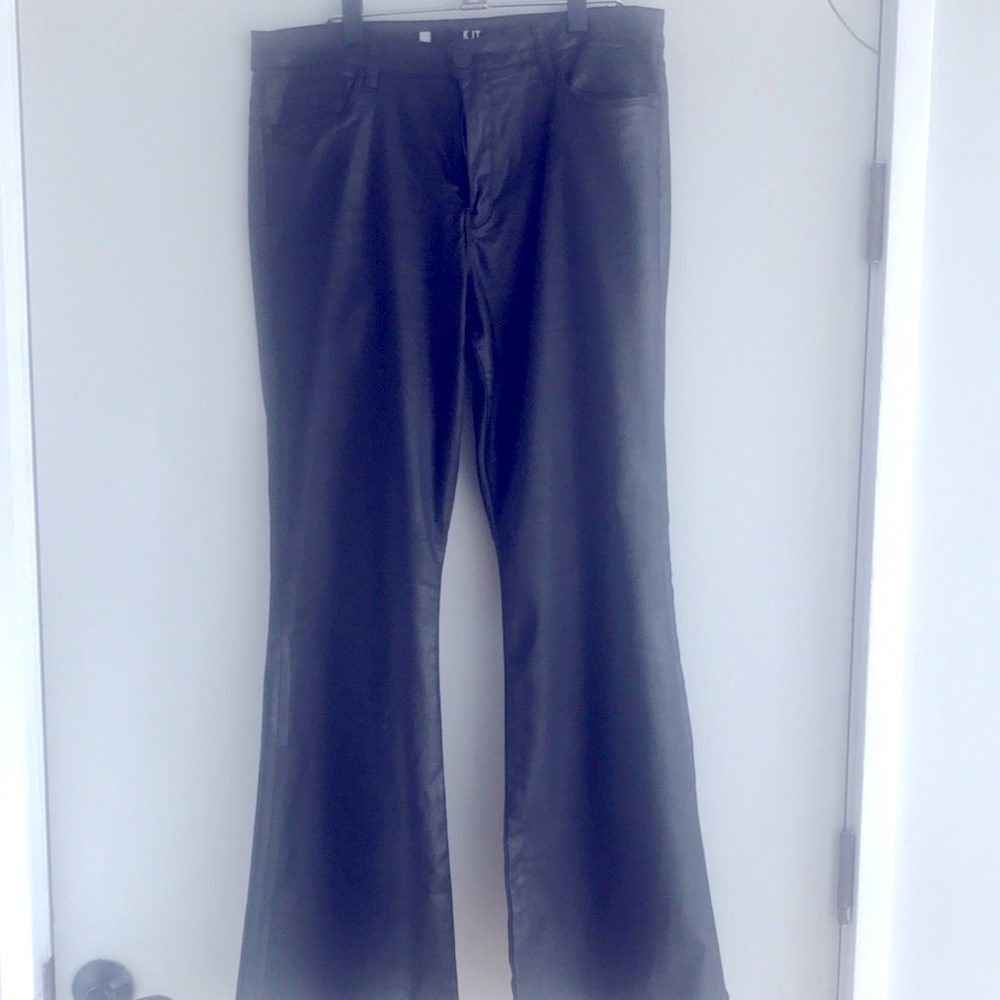 Kut from the Kloth Leather-Look Flared Pants